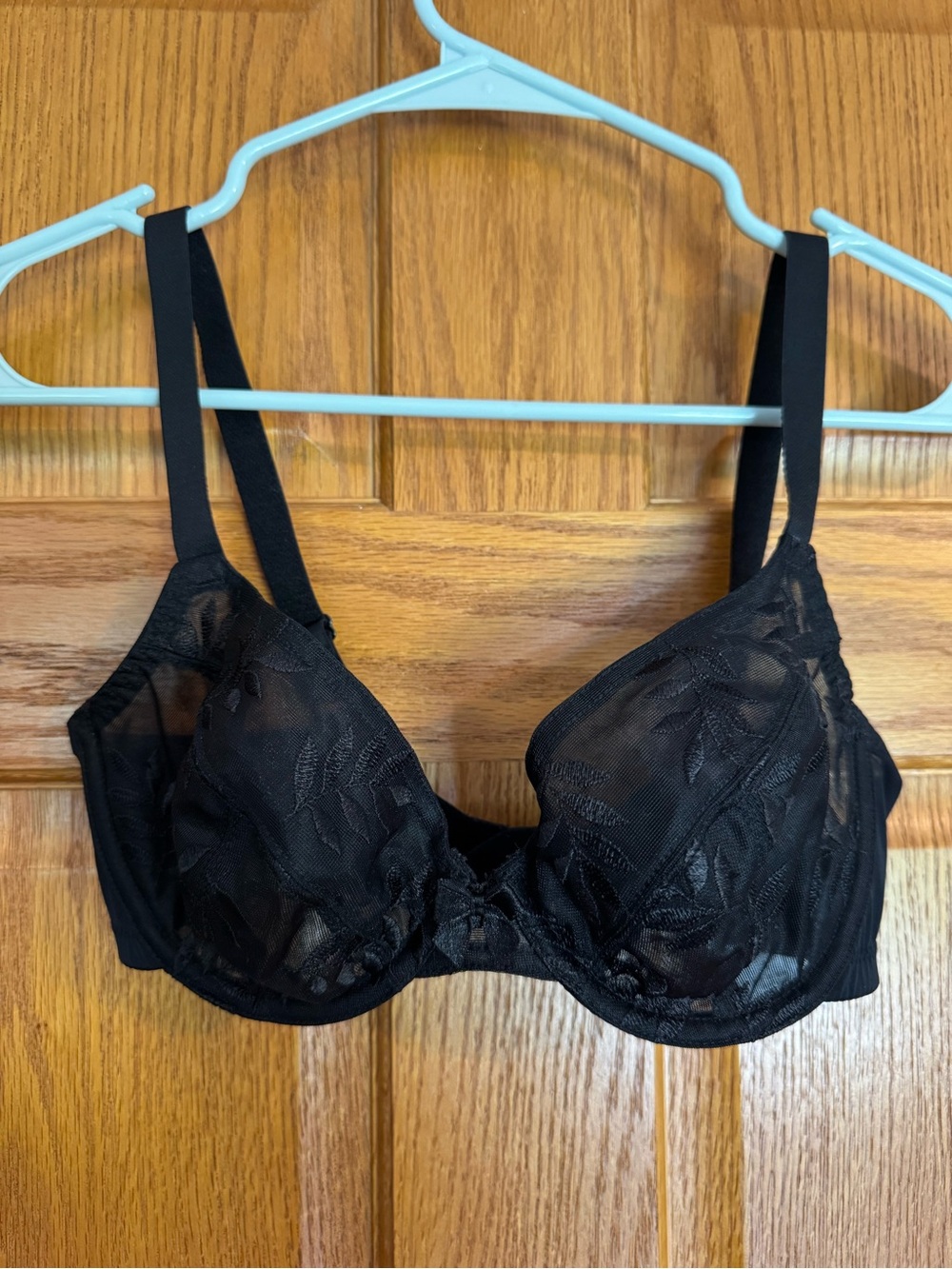 NWT Panache Tango II Plunge Bra Black 32D Sheer Embroidered